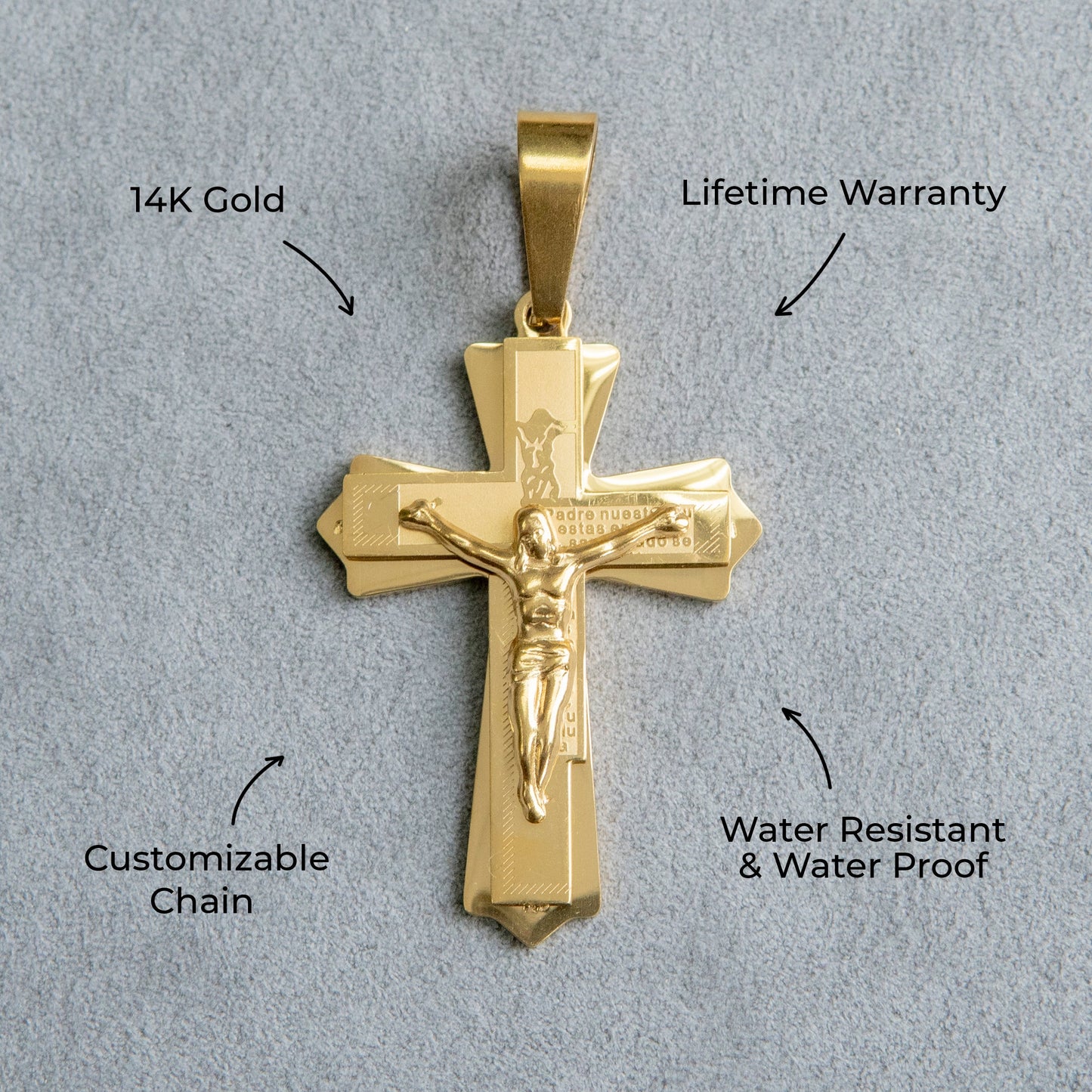 Mens Jewelry - Gold Crucifix Necklace | Appx. 12 Grams