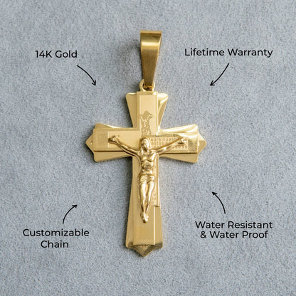 Mens Jewelry - Gold Crucifix Necklace | Appx. 12 Grams