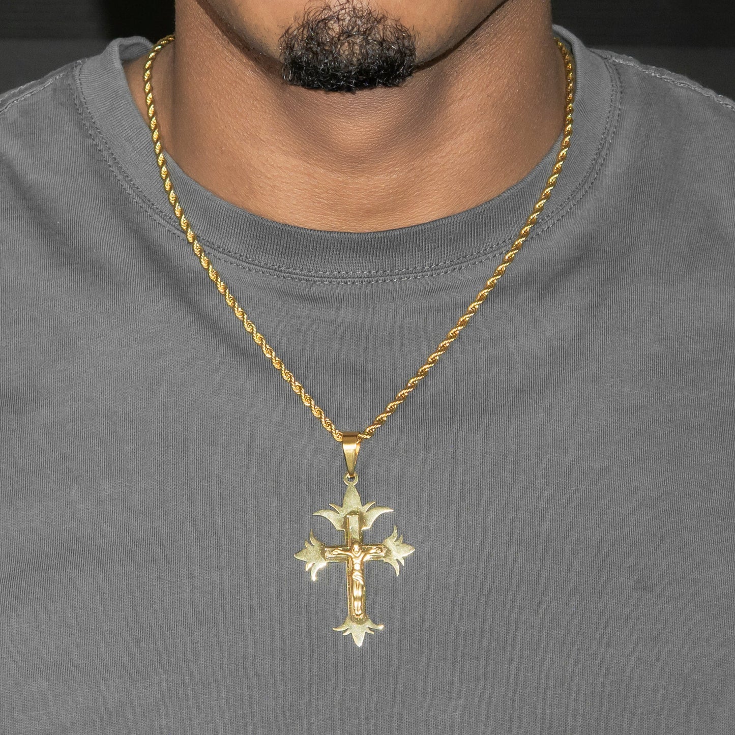 Mens Jewelry - 14K Gold Big Crucifix Necklace | Appx. 9 Grams