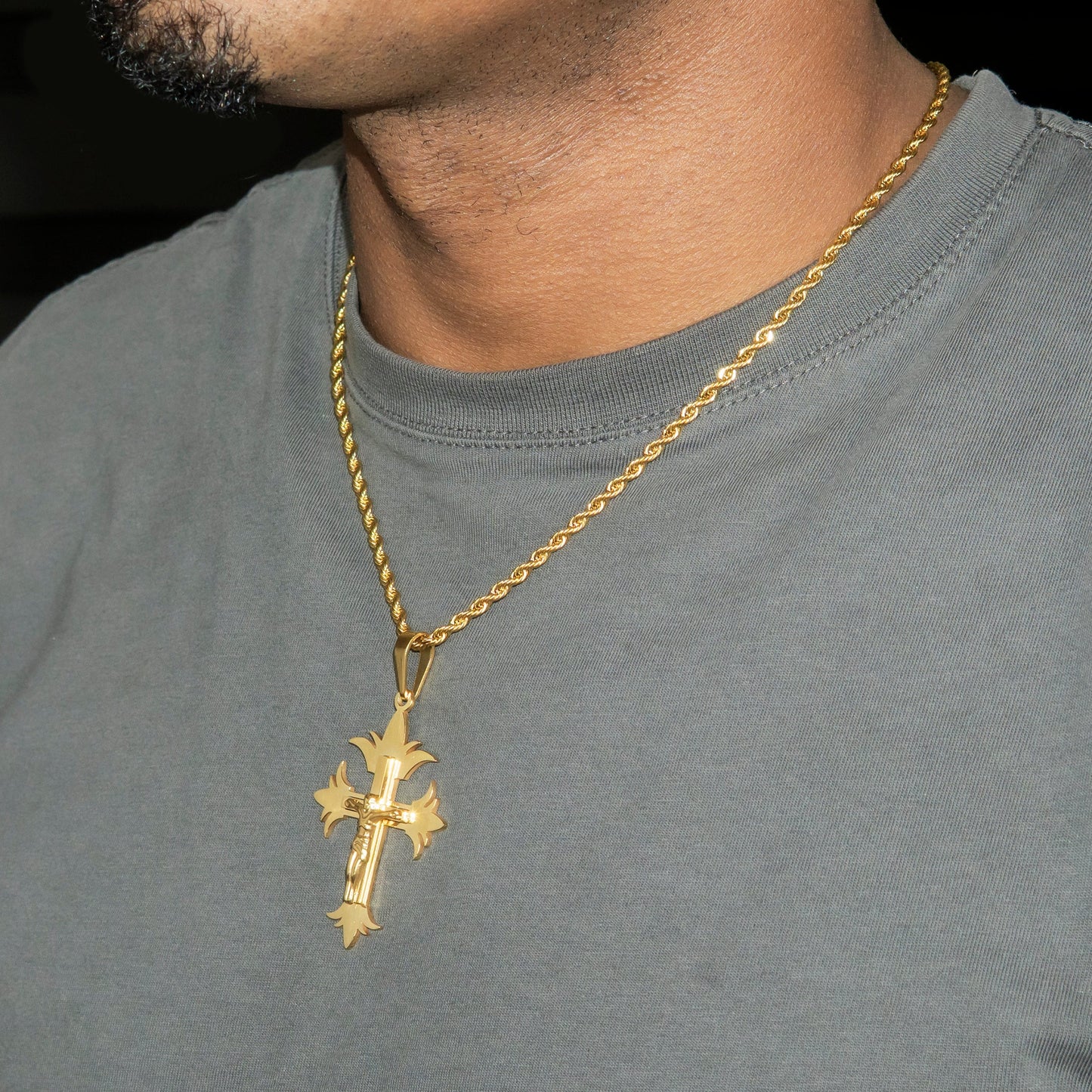 Mens Jewelry - 14K Gold Big Crucifix Necklace | Appx. 9 Grams