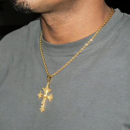 Mens Jewelry - 14K Gold Big Crucifix Necklace | Appx. 9 Grams
