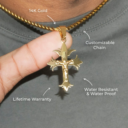 Mens Jewelry - 14K Gold Crucifix Necklace | Appx. 4 Grams