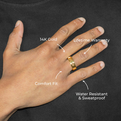 Mens Jewelry - Cuban Gold Wedding Ring | 6 Grams
