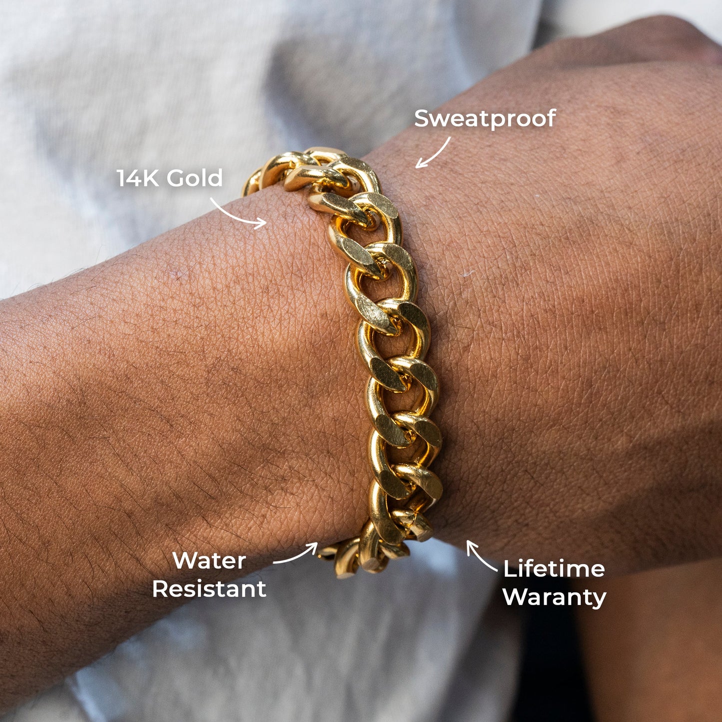 Gold Jewelry -  Gold Curb Bracelet