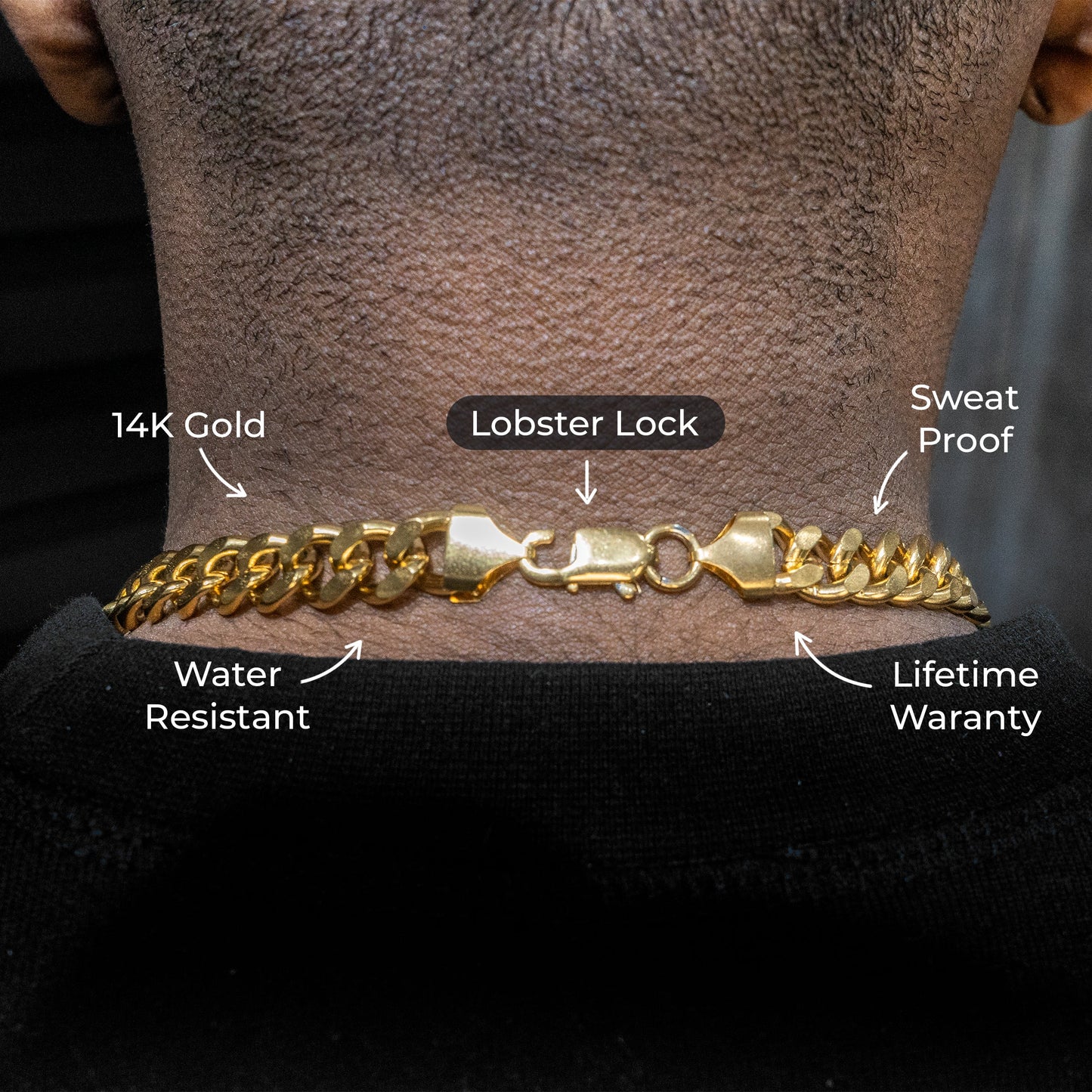 Gold Jewelry -  Mens 14K Gold Cuban Curb Chain