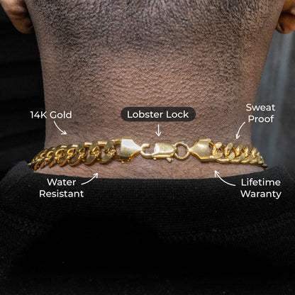 Gold Jewelry -  Mens 14K Gold Cuban Curb Chain