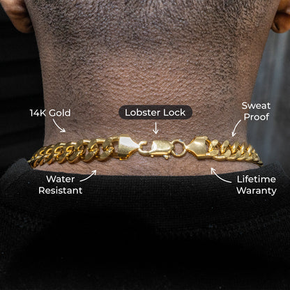 Gold Jewelry -  Mens 14K Gold Cuban Curb Chain