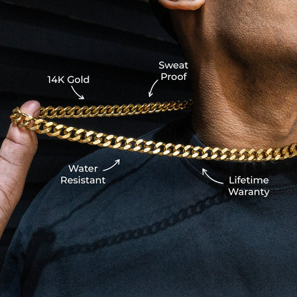 Gold Jewelry -  Mens 14K Gold Cuban Curb Chain