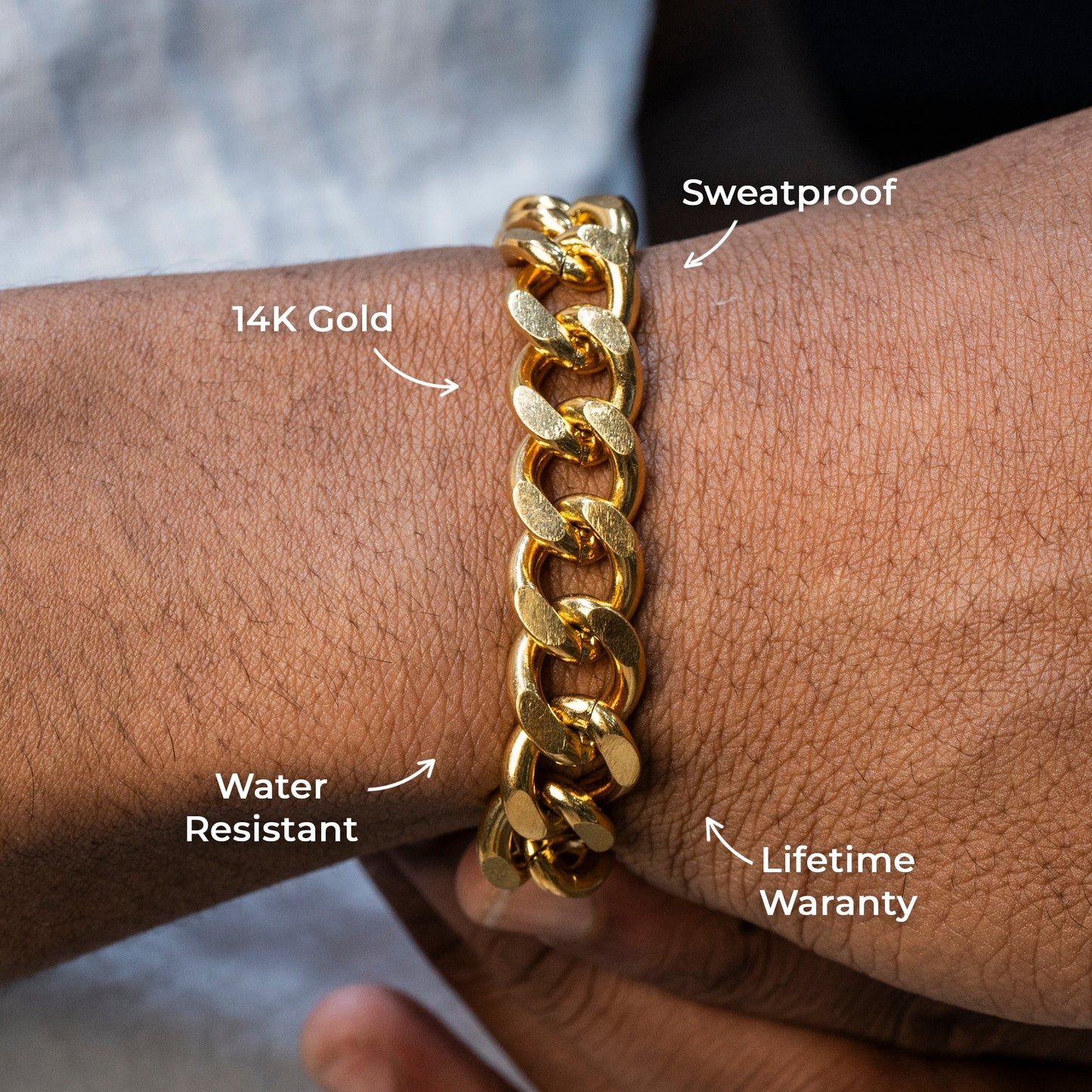 Gold Jewelry -  Gold Curb Bracelet