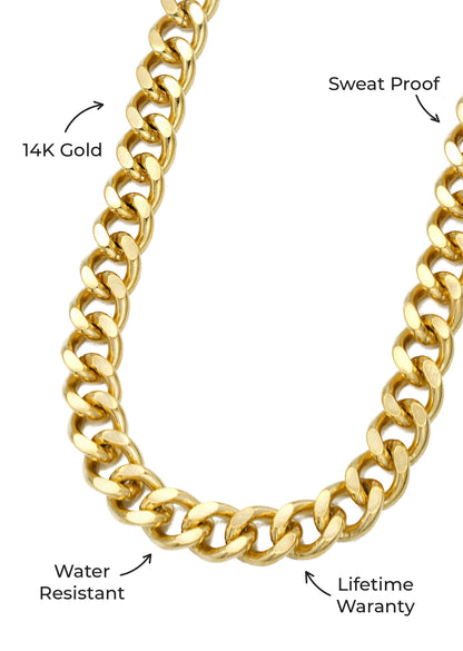 Gold Jewelry -  Mens 14K Gold Cuban Curb Chain