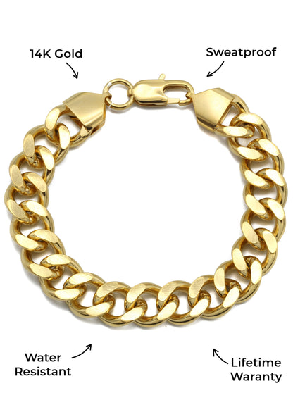 Gold Jewelry -  Gold Curb Bracelet