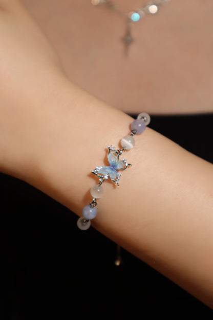 Blue Butterfly Moonstone Bracelet