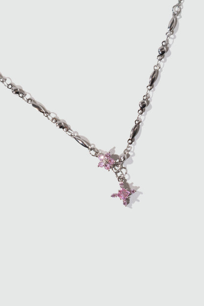 Palladium White Gold Plated Tourmaline Starlight Cross Necklace