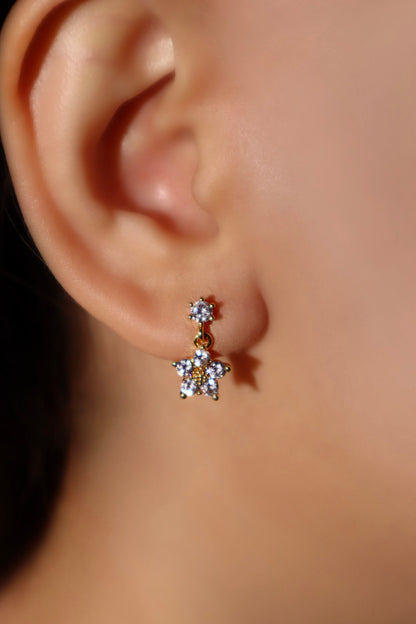 18K Real Gold Plated Diamond Starlight Bloom Earrings
