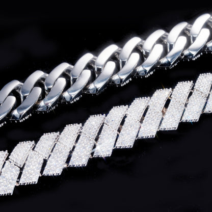 16MM 3-ROW CURVED CLASP PRONG CUBAN CHAIN