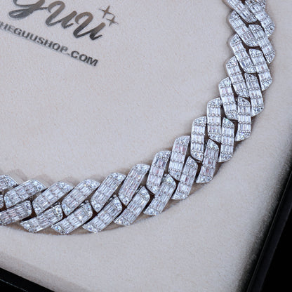 20mm Full Baguette Prong Cuban Chain