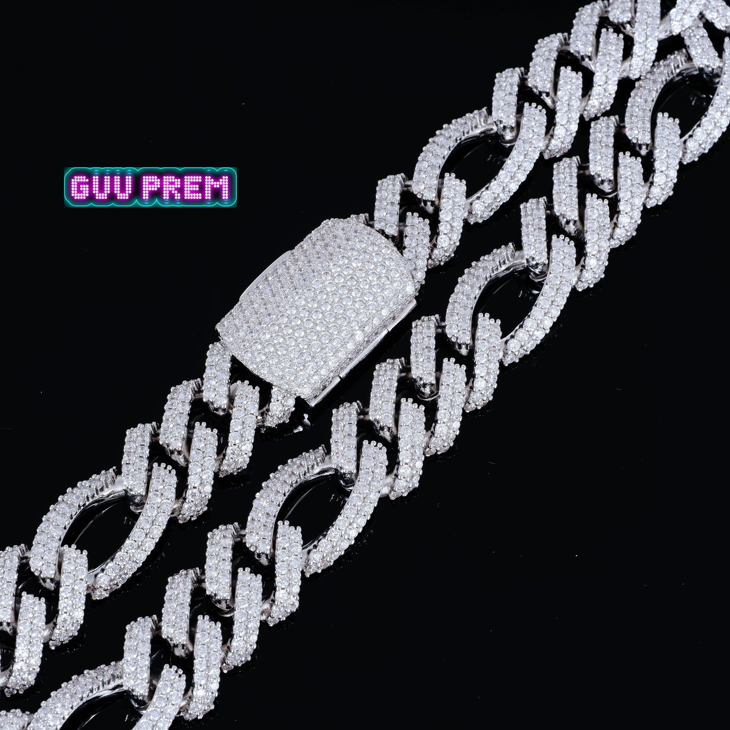 19mm Iced Figaro Chain