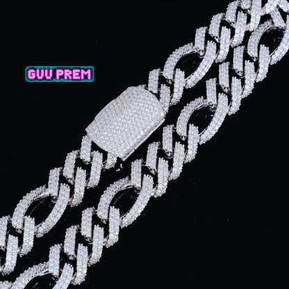 19mm Iced Figaro Chain