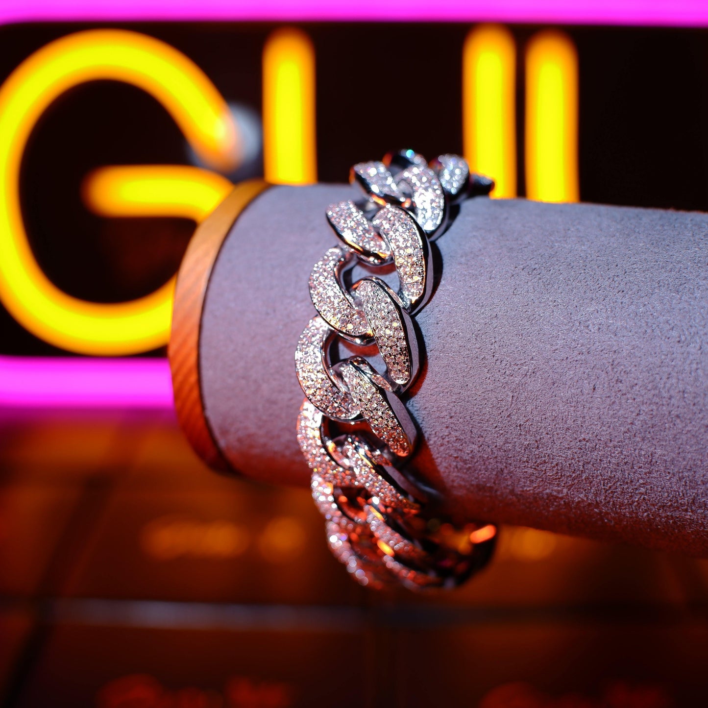 20MM 18K WhiteGold-Plated Miami Cuban Link Bracelet