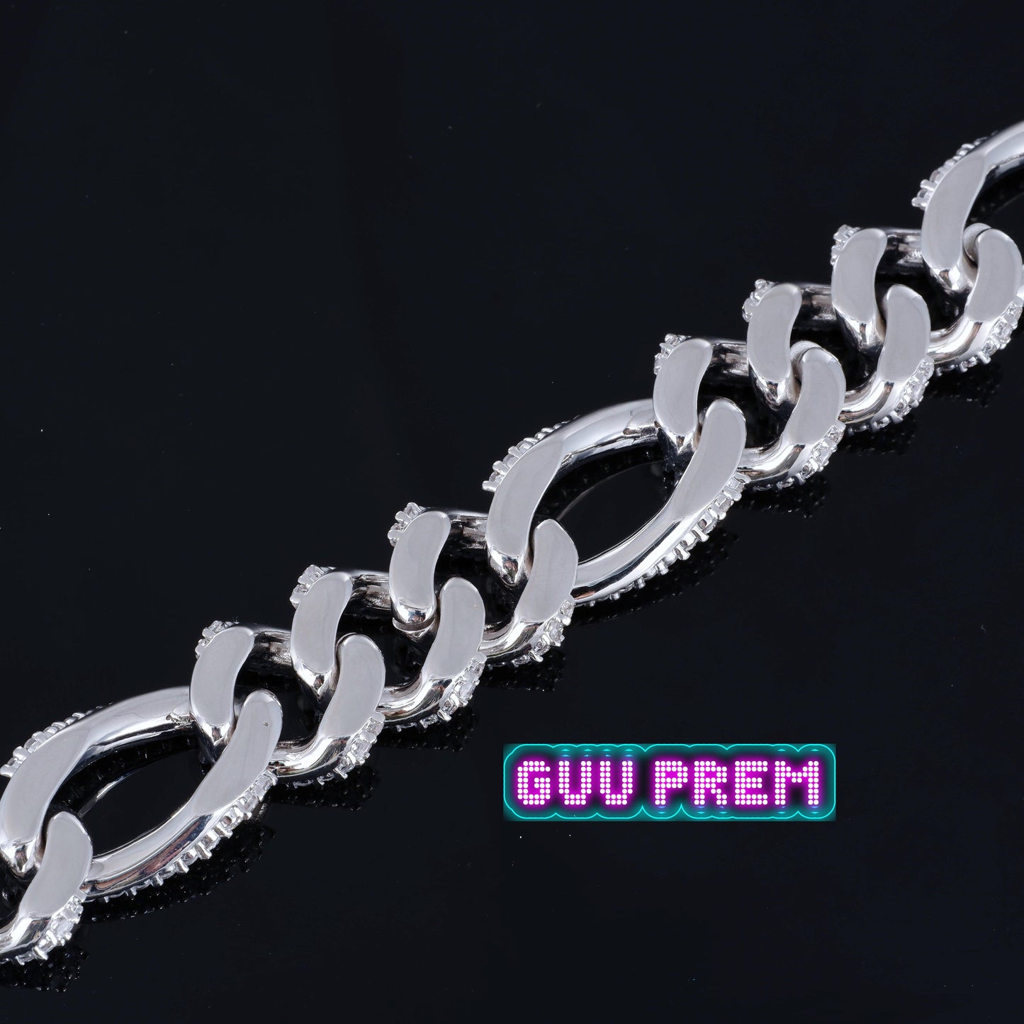 19mm Iced Figaro Chain