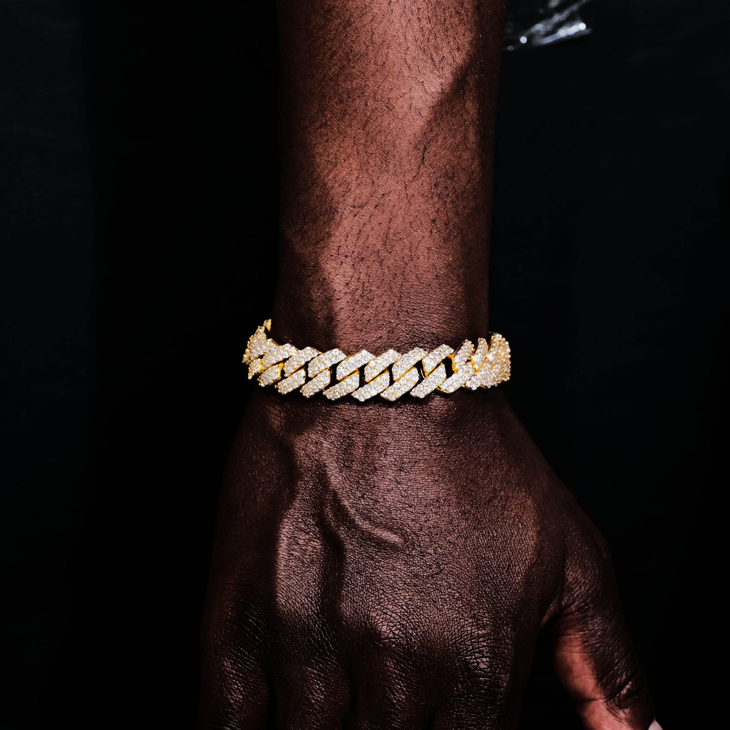 14MM 2Row Prong Cuban Link Necklace + Bracelet Bundle In 18K Gold
