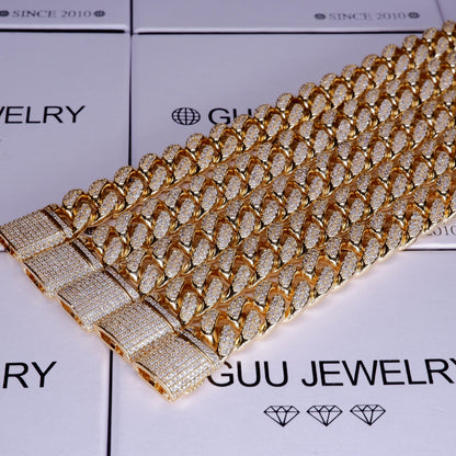 13MM 18K Gold-Plated Classic Miami Cuban Link Bracelet