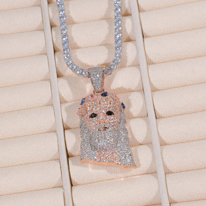 18K Gold-Plated Jesus Iced Necklace