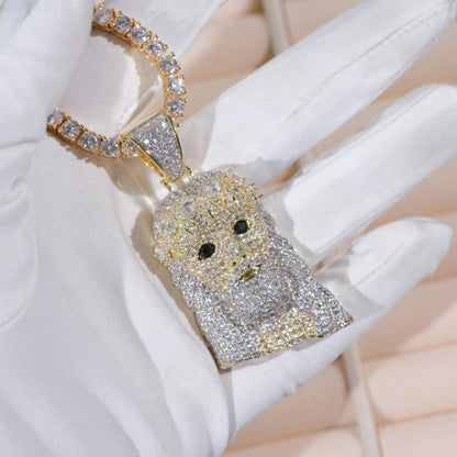 18K Gold-Plated Jesus Iced Necklace
