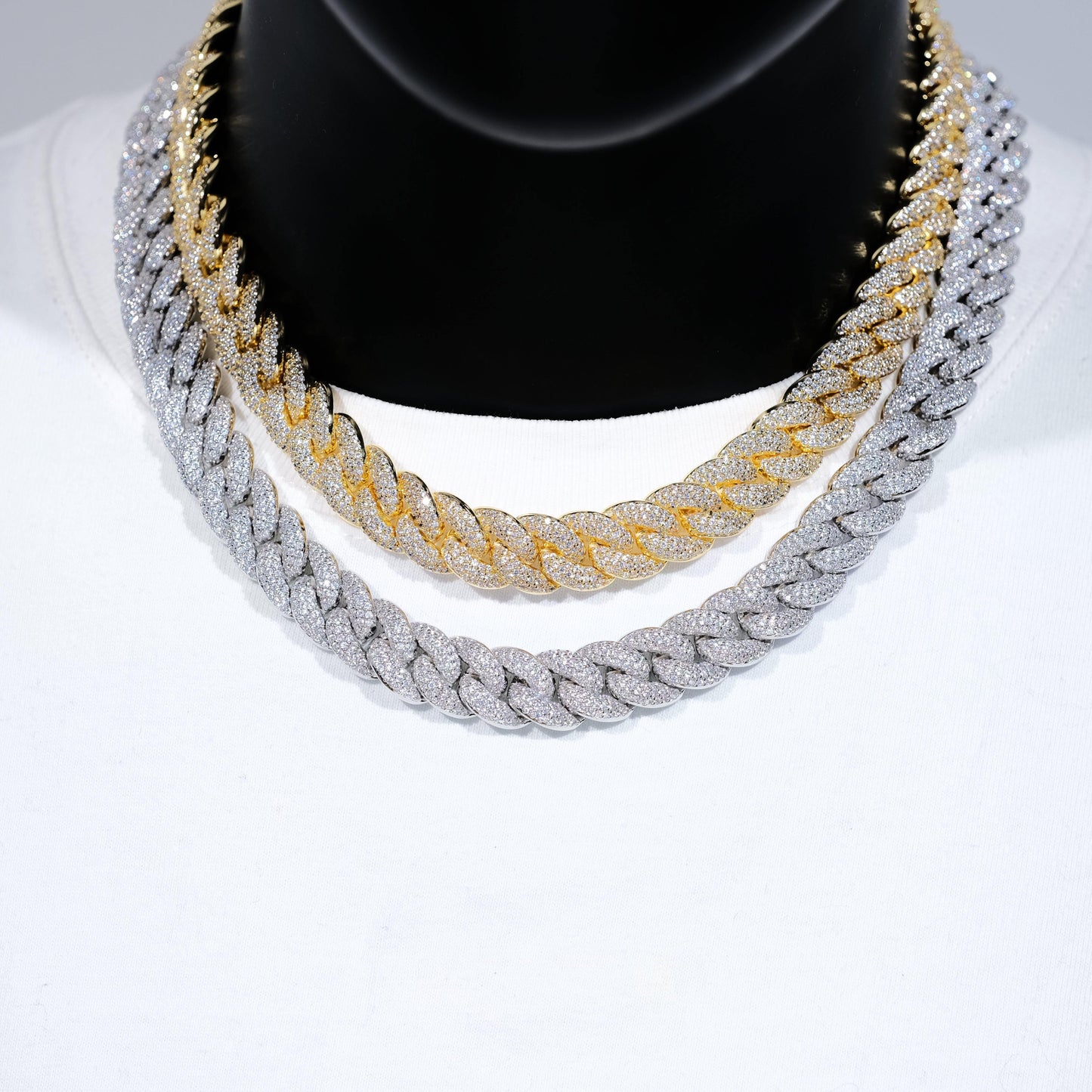 14mm 3-Row Bubble Iced Cuban Chain
