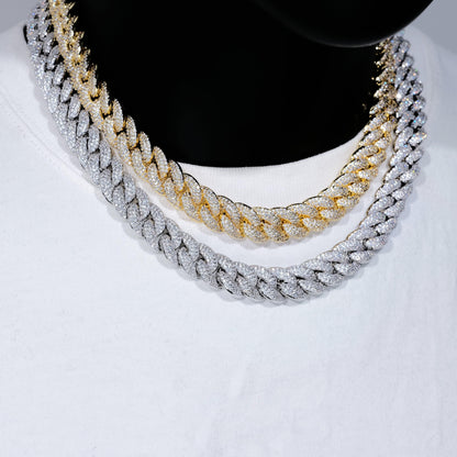14mm 3-Row Bubble Iced Cuban Chain