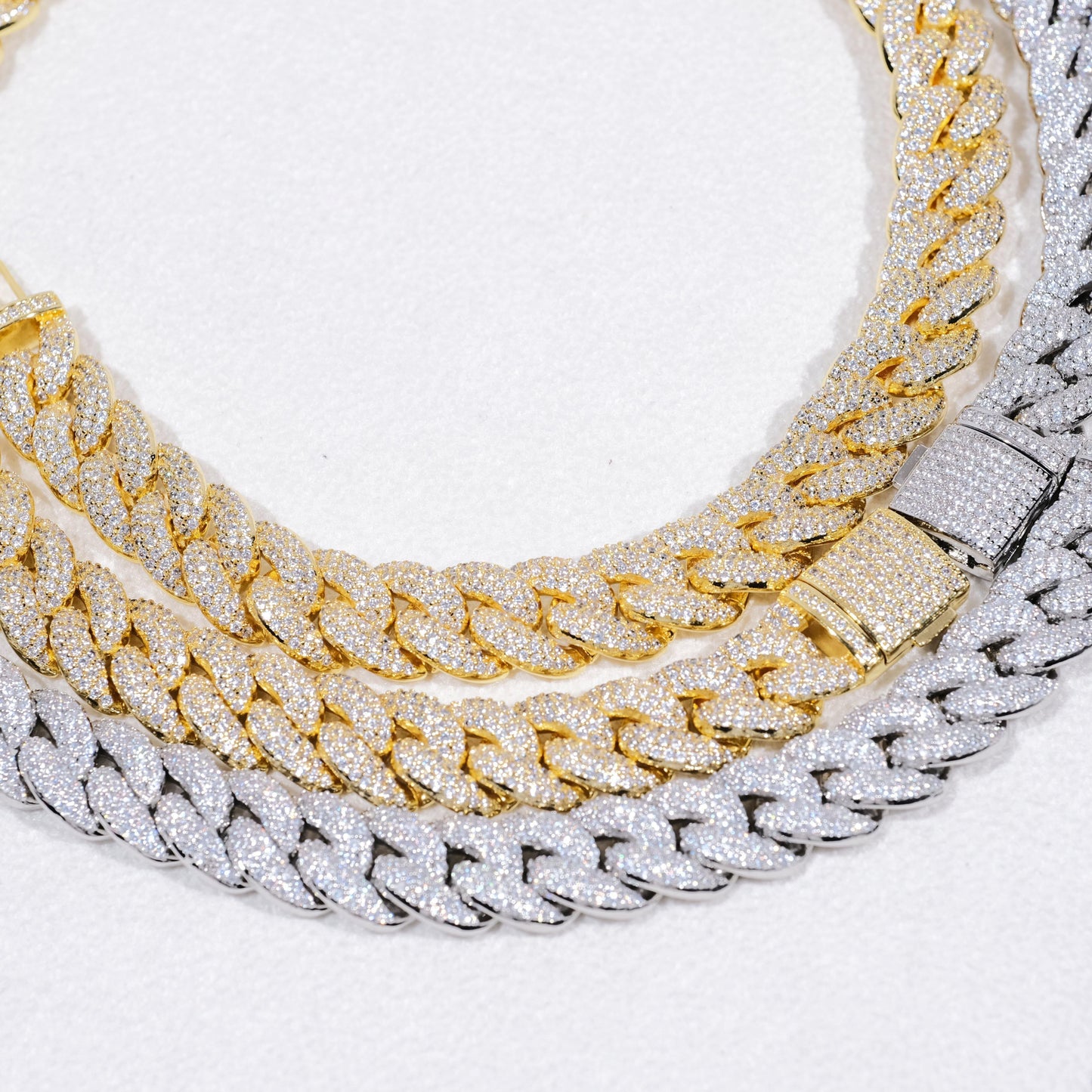14mm 3-Row Bubble Iced Cuban Chain