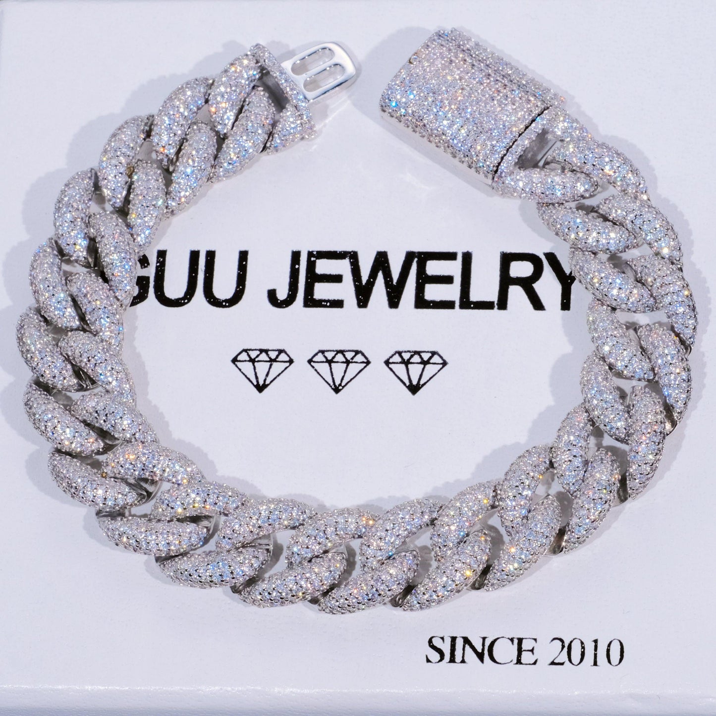 15mm 5-Row Iced Cuban Bracelet