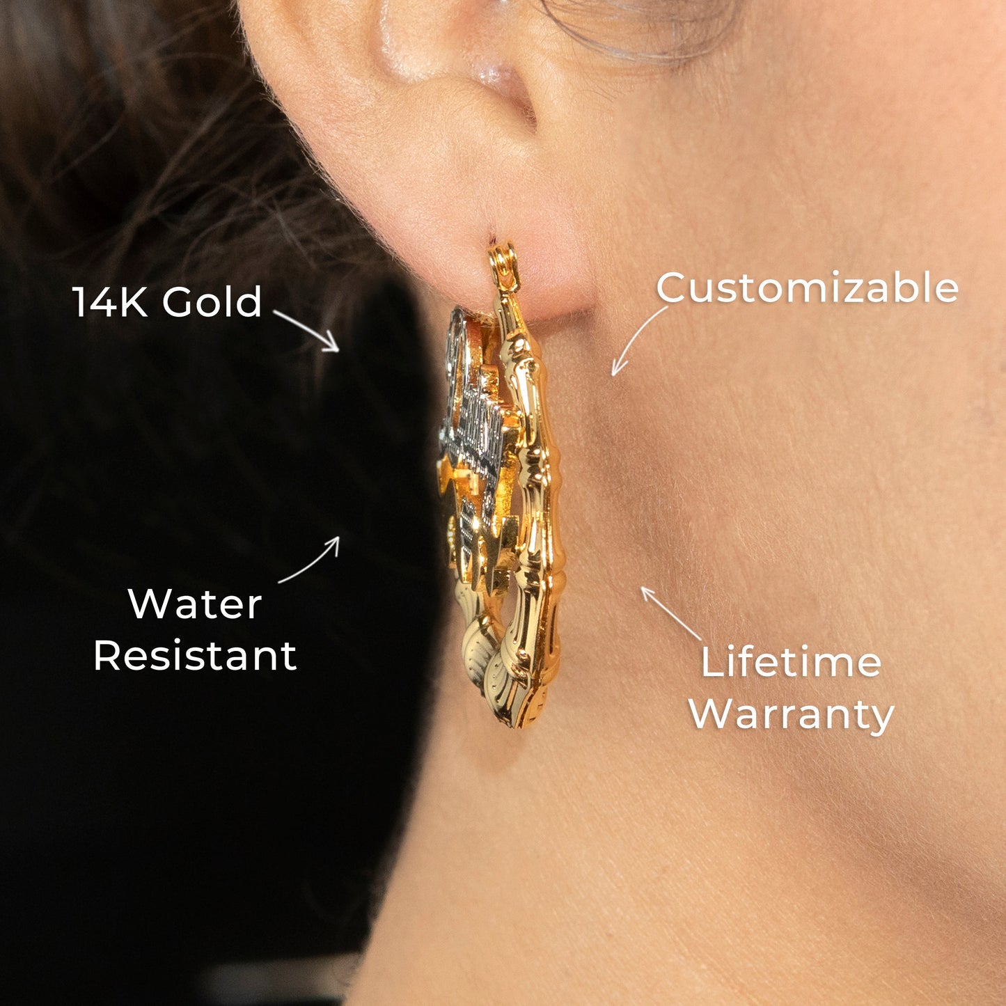 Women Jewelry - 14K Gold Hoop Earrings | Style # E05