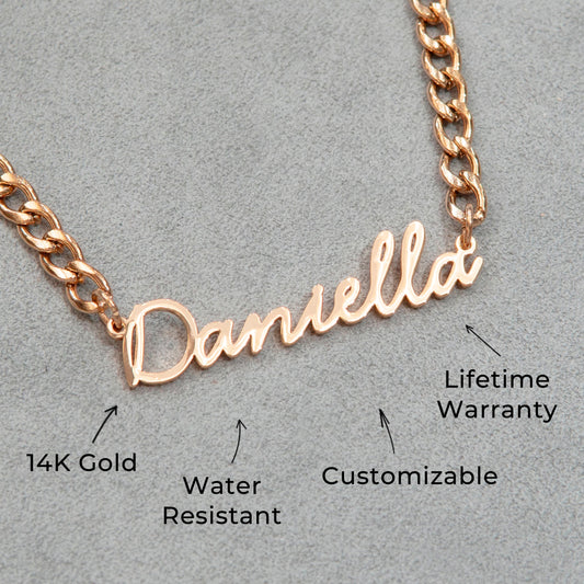 Women Jewelry - Rose Gold Name Necklace | Style # N17