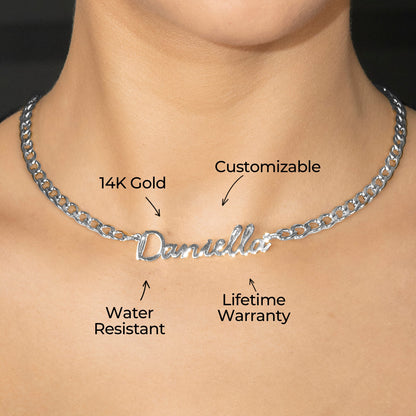 Women Jewelry - White Gold Name Necklace | Style # N17