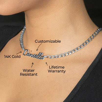 Women Jewelry - White Gold Name Necklace | Style # N17