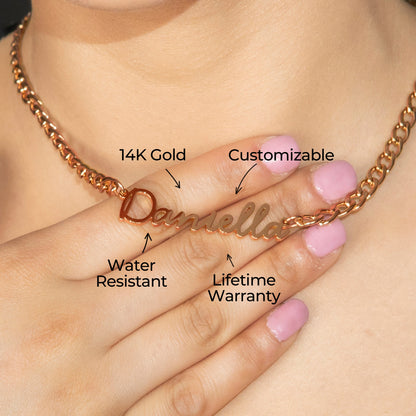 Women Jewelry - Rose Gold Name Necklace | Style # N17