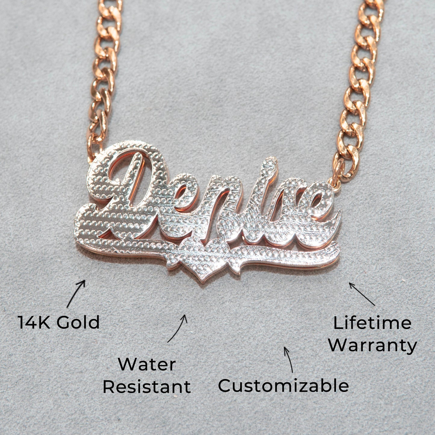 Women Jewelry - Rose Gold Name Necklace | Style # N16