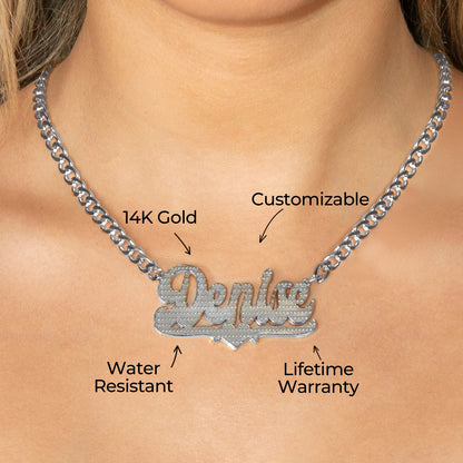 Women Jewelry - White Gold Name Necklace | Style # N16