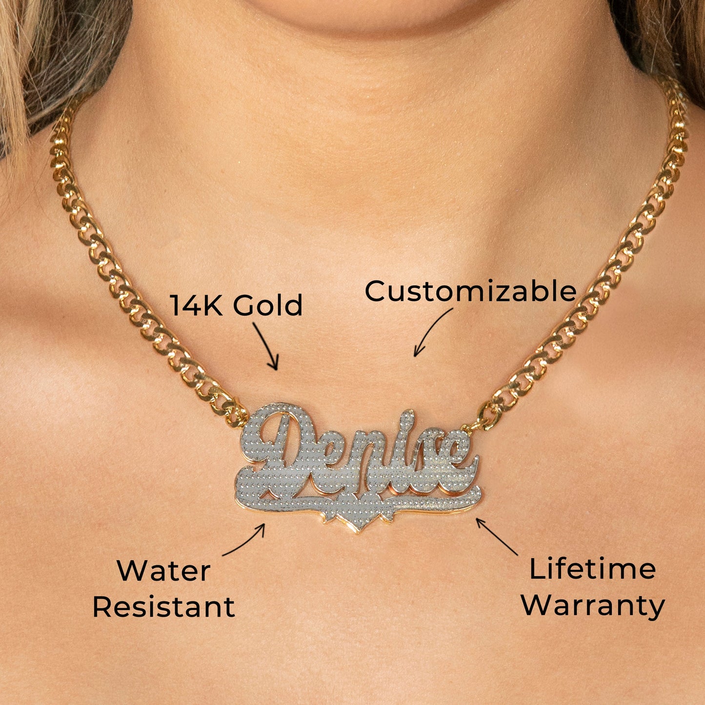 Women Jewelry - Gold Name Necklace | Style # N16