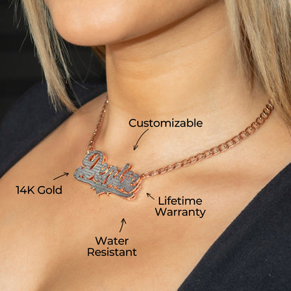 Women Jewelry - Rose Gold Name Necklace | Style # N16