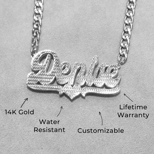 Women Jewelry - White Gold Name Necklace | Style # N16