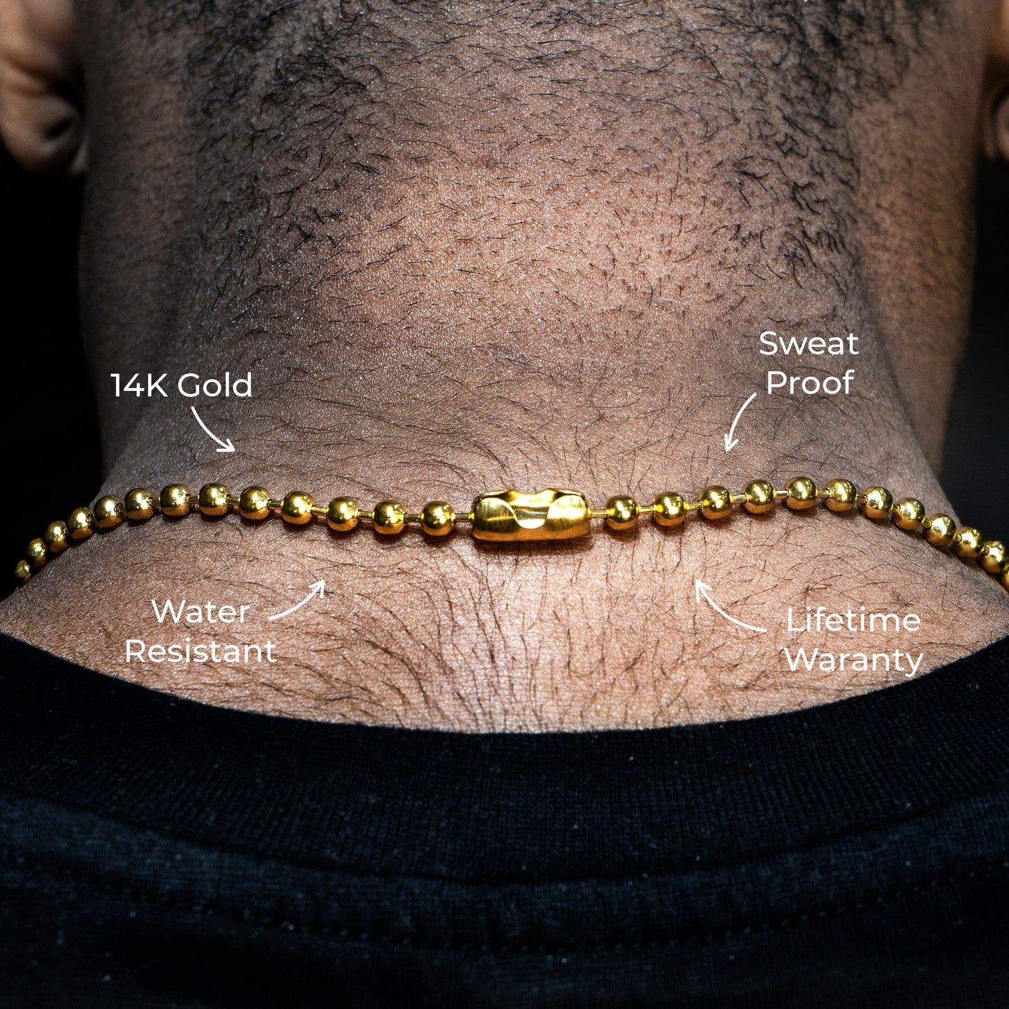 Gold Jewelry -  Mens 14K Gold Chain Dog Tag