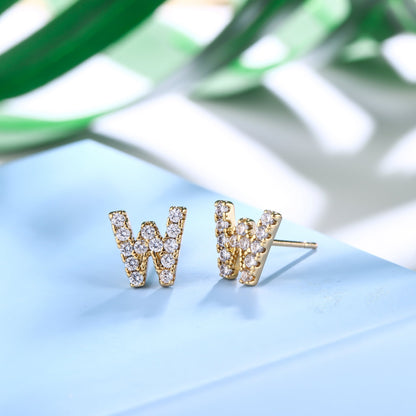 18K Gold Plated Monogram Stud Earrings