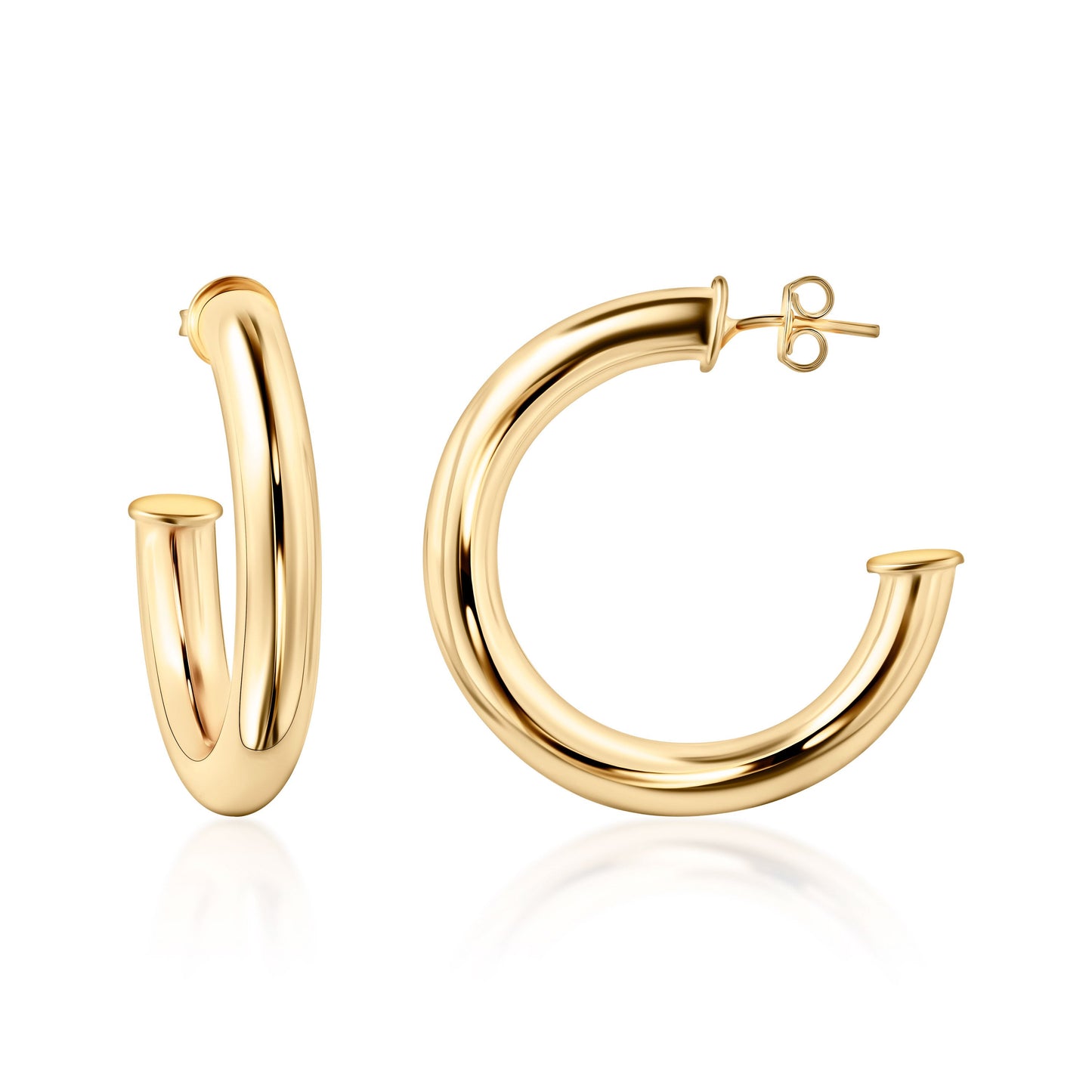18K Gold Plated Chunky Open Hoop Earrings