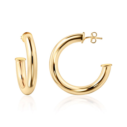 18K Gold Plated Chunky Open Hoop Earrings
