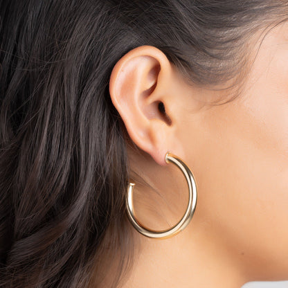 18K Gold Plated Chunky Open Hoop Earrings