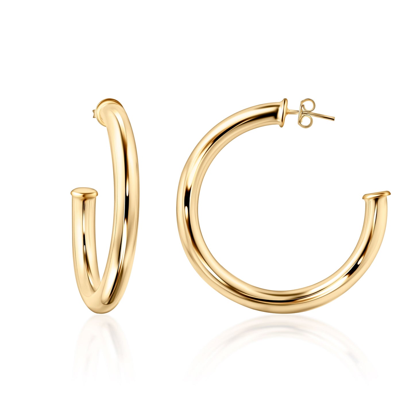18K Gold Plated Chunky Open Hoop Earrings