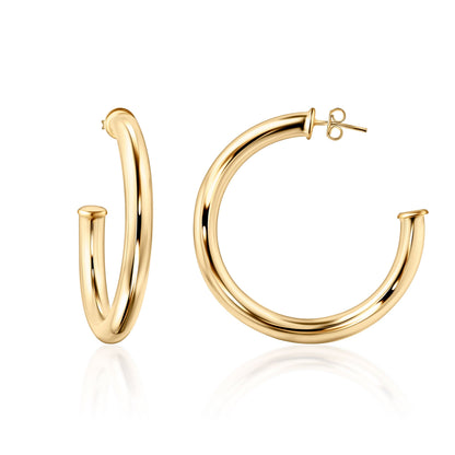 18K Gold Plated Chunky Open Hoop Earrings