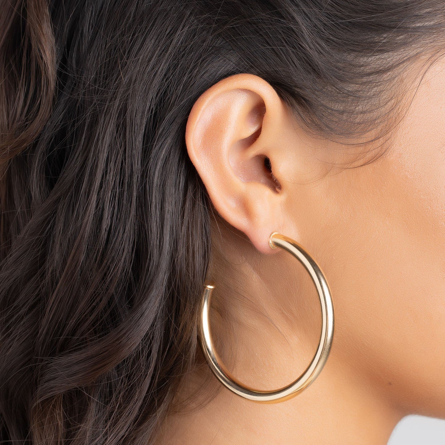 18K Gold Plated Chunky Open Hoop Earrings